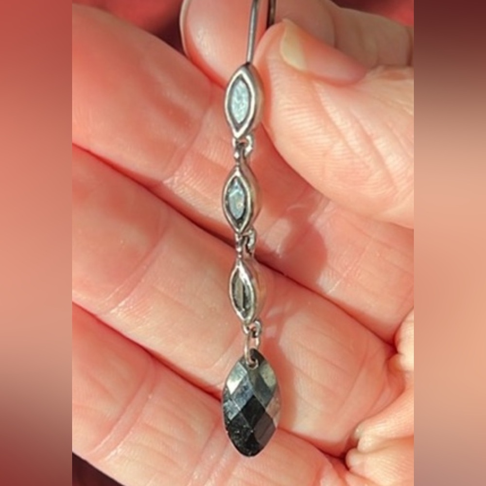 Black crystal earrings